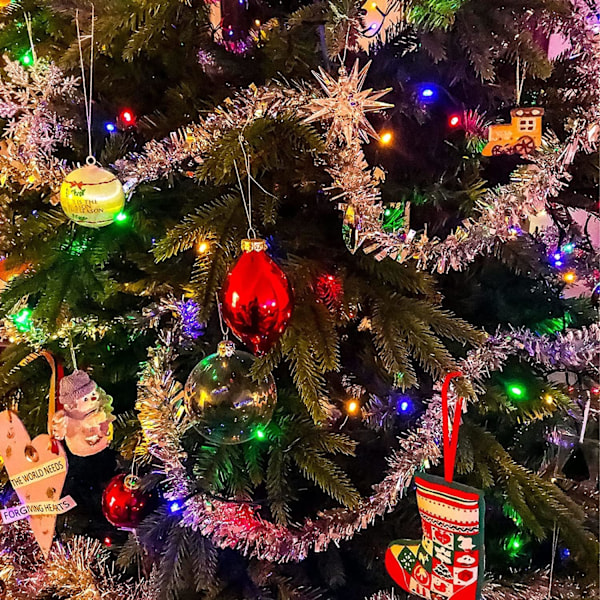 Juletrærpyntkrans, 6 stk Glitterkrans, til Juletrærpynt, Julefest, Bryllup, Bursdagsfest