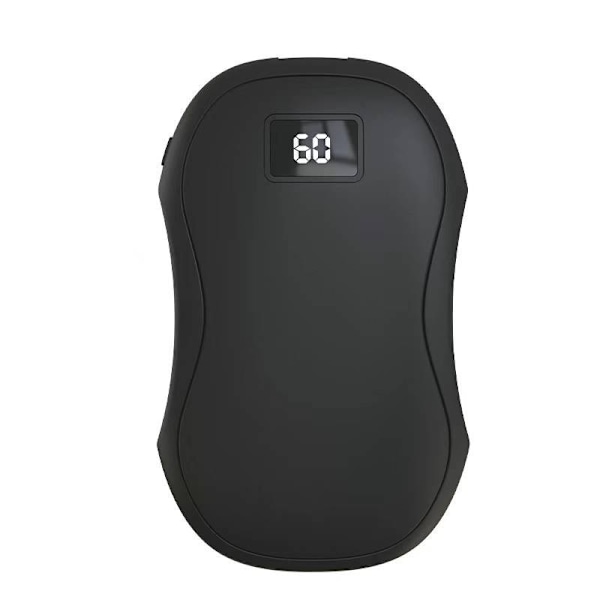 Bærbar USB-opladelig håndvarmer, hurtig opvarmning med 3 varmeindstillinger fra 40°C til 60°C, 5000mAh elektrisk håndvarmer Negro