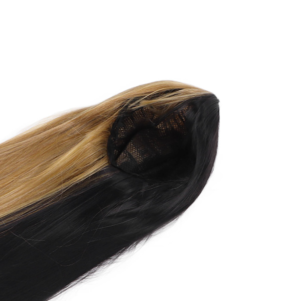 Damperuk Fashion Naturlig Look Air Bangs Lång Rak Syntetisk Peruk Lämplig för Cosplay Jul Fest Svart Lin