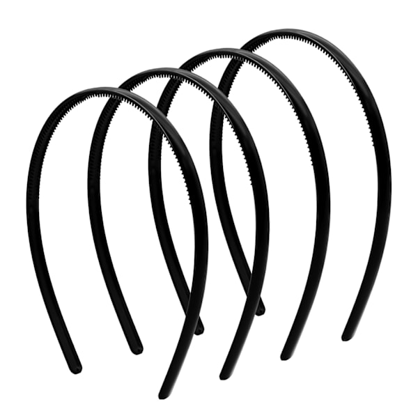Plastik Tynde Skinny Pandebånd - Pandebånd til Kvinder - Almindeligt Pandebånd til Piger DIY - Hårbånd Tænder Kam Pandebånd Halloween Kam - Sort