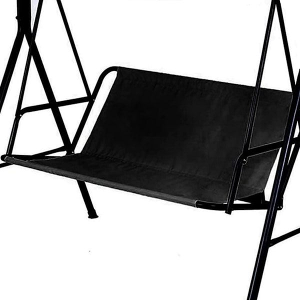 Svingesædebetræk udskiftning, 600D fortykket Oxford vandtæt stol bænksæde udskiftningsbetræk til 2/3 sæder (Sort, L - 54.3x19.7x19.7in) Black L-54.3x19.7x19.7in