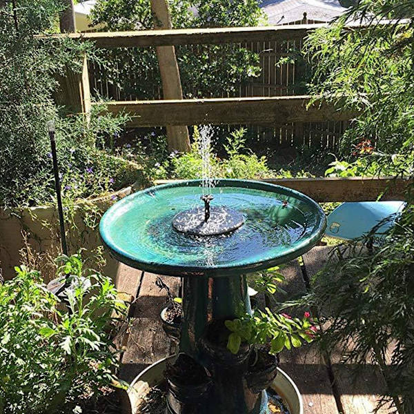 Udendørs solcelledrevet springvandspumpe mini flydende springvand til havefuglebad lille damdekoration 7V