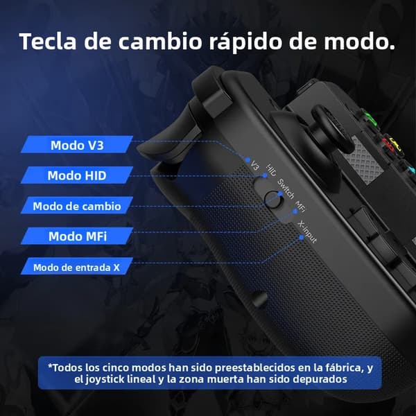 Sort D3s Mobil Spilcontroller Kompatibel med Switch, Android, iOS, PC, Udvidbar Controller Support, ZUIDID