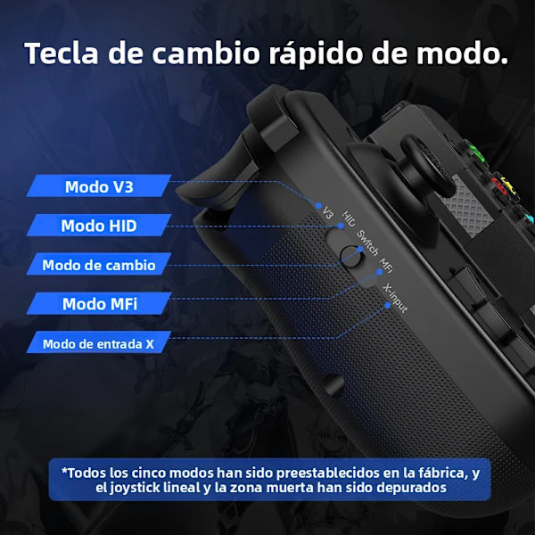 Svart D3s Mobil Spelkontroll Kompatibel med Switch, Android, iOS, PC, Expanderbart Kontrollstöd, ZUIDID