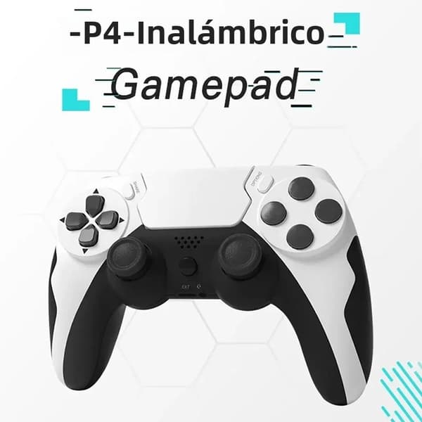 Blå trådløs gamepad med 6-akset gyro, dobbelt vibration, kompatibel med PS-konsoller og Windows PC