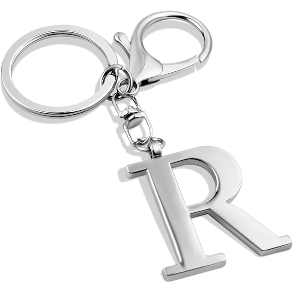 Nøglering med Guld Bogstav A-Z til Kvinder Taske Charms Pung Charms Til Håndtasker Metal Alphabet Initial Letter Nøglering Silver-r