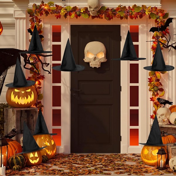 12 stycken Halloween-kostymhäxor med 36 meter hängande rep för Halloween-gårdsinredning