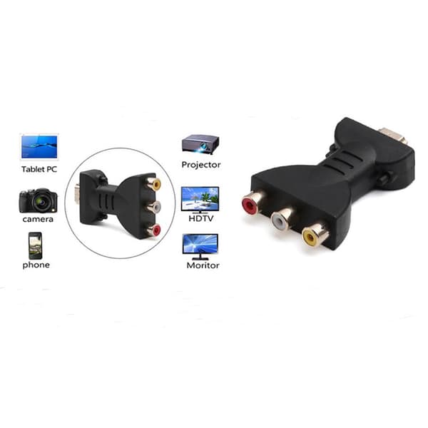 HDMI-komponentti AV-sovitin, RGB 3 RCA-videoäänimuunninkaapeli