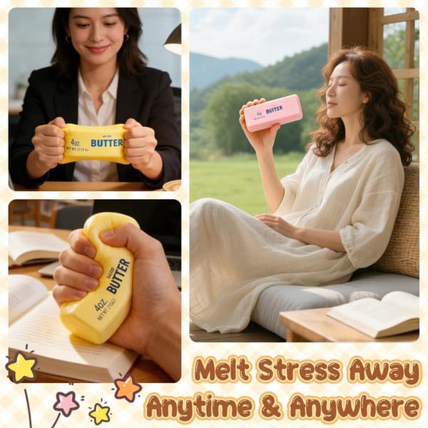 Fidgetlegetøj, Langsomt Stigende Dumpling Ost Smør Squishy, Sensorisk Stressaflastende Legetøj, Angstaflastning, Festgave, 2-pak