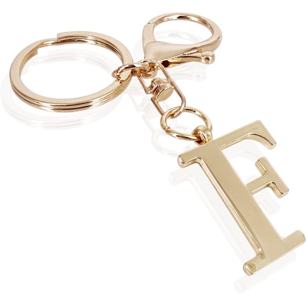 Nøglering med Guld Bogstav A-Z til Kvinder Taske Charms Pung Charms Til Håndtasker Metal Alphabet Initial Letter Nøglering F