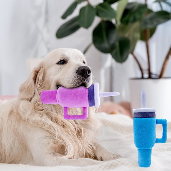Søt Kvitrende Hundeleker Beger Morsom Tumbler med Håndtak Beger Hundeleker, for Hundeleker Interaktivt Dun og Seig Hundeleker for Små Hunder/Store Hunder/Middels Størrelse