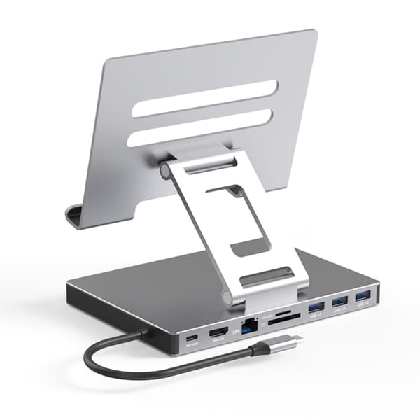 9 i 1 USB Type-C Hub 4K Dobbelt HDMI USB 3.0 5 Gbps PD 3.0 Hurtigopladningsdock til bærbar computer tablet 9-in-1