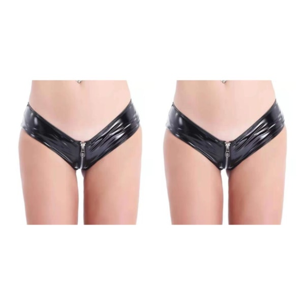 1/2/3/5 Underkläder Butt Briefs Front Open Sexig Nattklubb Tvättbar Black/2XL 2PCS