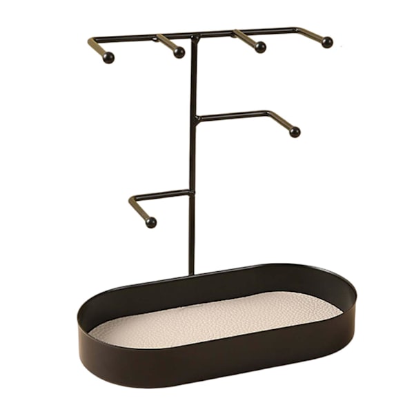 1/2/3/5 Smycken Organizer Stand Fack Display Rack för ringar Black PU Leather Pad 20 x 10 x 21cm 1Set