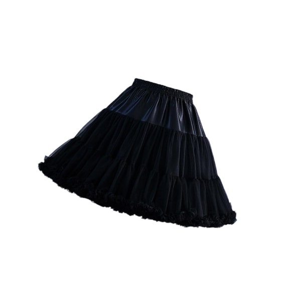 Damunderkjol i lager i tyll Chiffong Crinoline för klänning Black 45cm