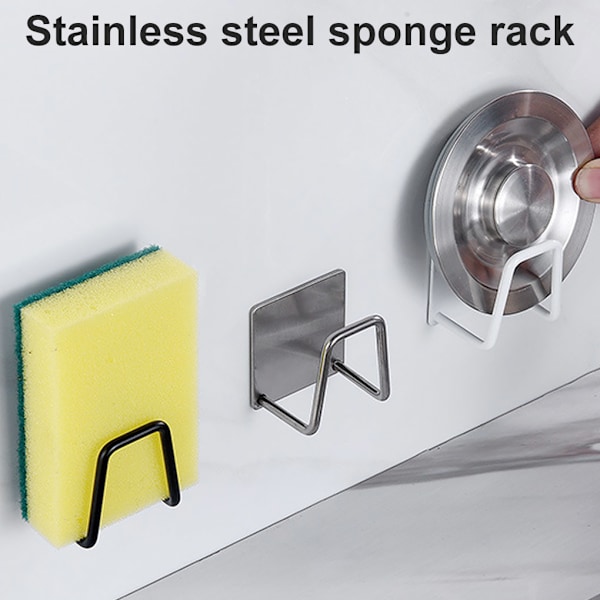 Diskbänk Svampställ Dränering Förvaring Hylla Wire Ball Rag Organizer Paint Black 2pcs 4.5x4.5x3.3cm