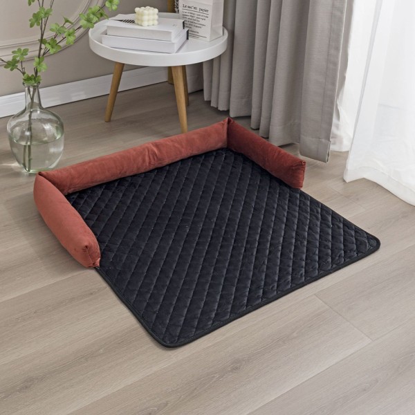 Hushållsvinter Pet Plysch Mat Soffa Soffunderlag Medium Animal Red Black 75x120cm