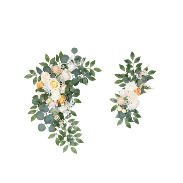 2 Stycken Artificiell Blombågsdekor Lätt Champagne för