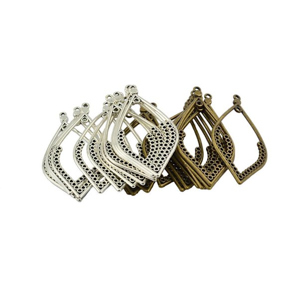 24st Tibetanskt Silver Brons Örhänge Blad Drop Frame För Charms