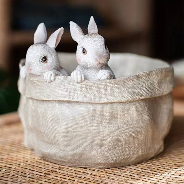 1/2 Resin Snygg kanin Blomkruka Trädgårdar Skönhet inomhus och Rabbit 1 Pc
