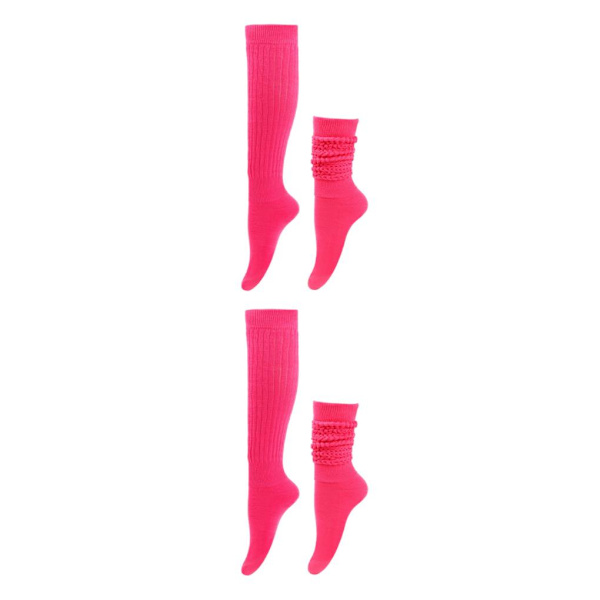 1/2/3/5 2 stycken Slitstarka Slouch strumpor Elasticitet och utsökt Rosy Red 2Set