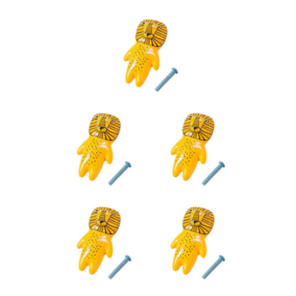 1/2/3/5 Kompakta och lätta knoppar för byrålådor Enkelt lion 5Set