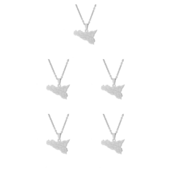 1/2/3/5 Sicilien Karta Halsband Män Kvinnor Ersättning Dejting Choker Silver 5PCS