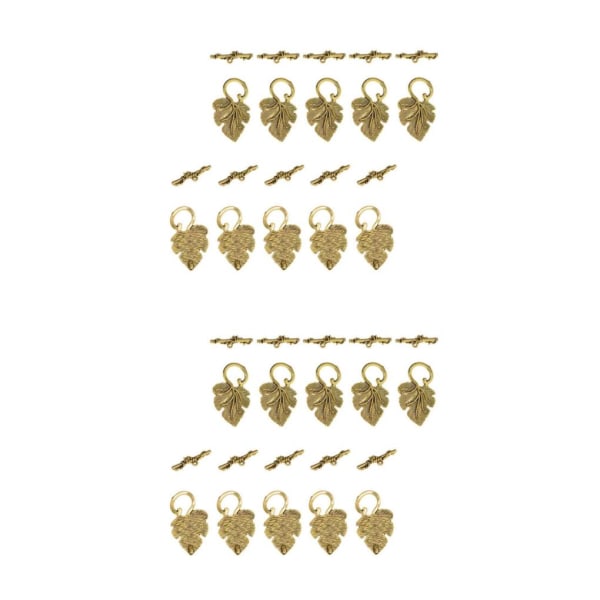 1/2/3 10 set Leaf OT Toggle Clasps Smycken Clasp Connectors Golden 2Set