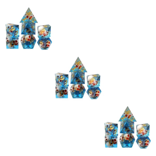 1/2/3/5 7x polyedriska tärningar D4-D20 tärning, för bordsspelsfest Blue 3Set