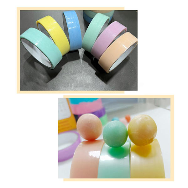 1/2 Sticky Ball Tape Pedagogiska leksaker Spel 30M Längd Scrapbook Yellow 6 x 10meters 1Set