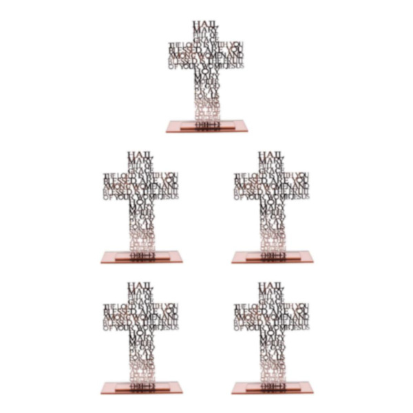 1/2/3/5 Stående krucifix Jesus Scriptures Cross Bön Rose Gold 20cm 5Set
