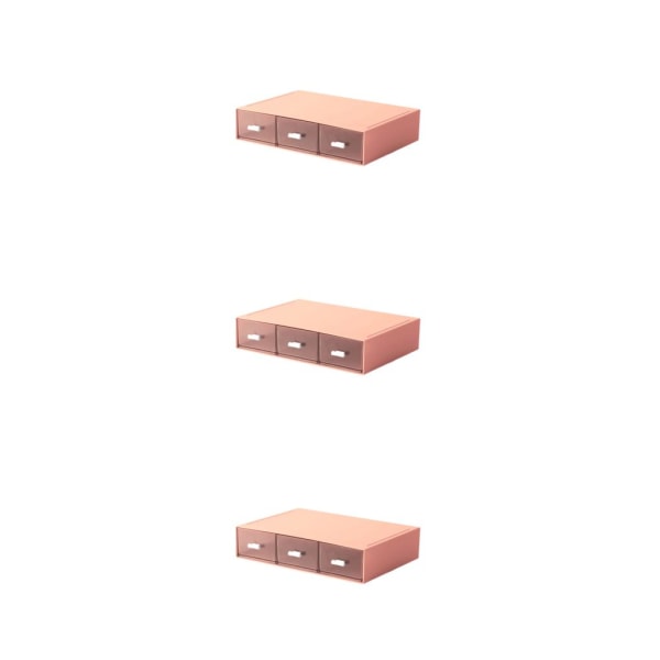 1/2/3/5 förvaringslåda för stapelbar låda i plast - organiserad förvaring pink 3 drawer 3PCS