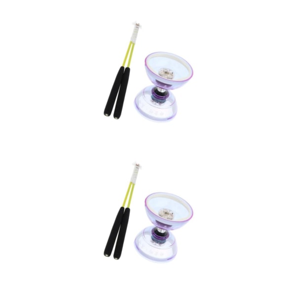 1/2/3 Trippellagerljus Diabolo med handstickssnöre Purple 13cm 2PCS