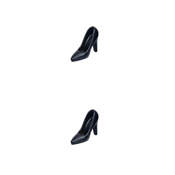 1/2/3/5 1:12 Kvinnliga högklackade skor för kvinnlig action Black 2cm 2PCS