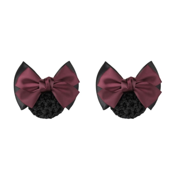 1/2/3/5 tyg lätt att bära Elastiska hårnät för moderiktiga Two Bows-wine red 2Set