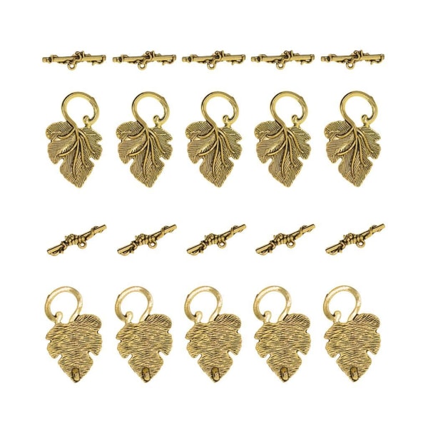 1/2/3 10 set Leaf OT Toggle Clasps Smycken Clasp Connectors Golden 1Set