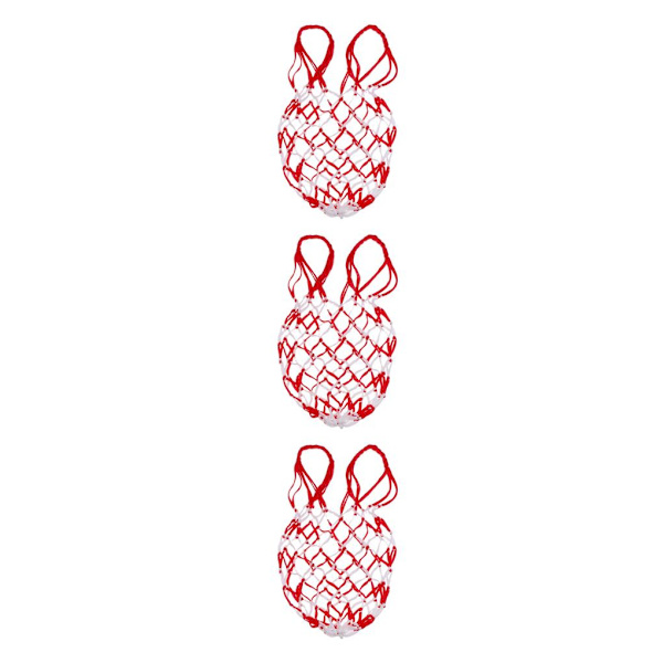 1/2/3/5 Basket Ball Carry Mesh Förvaring Nätpåshållare White Red 3PCS