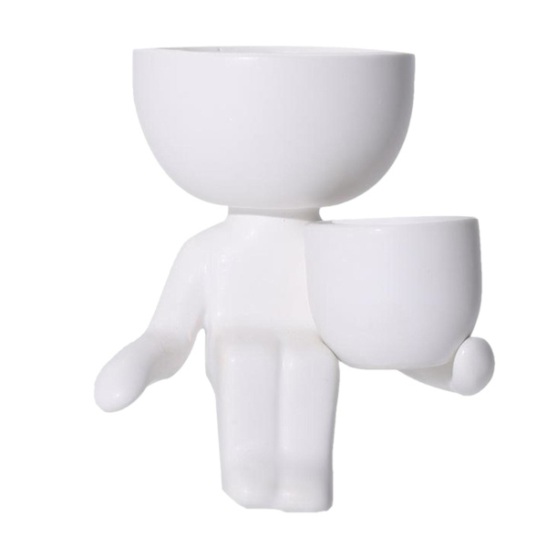 1/3 keramisk blomkruka Mänsklig blomvas växtkruka White 10x9x6cm 10x9x6cm 10x6x8cm 1Set