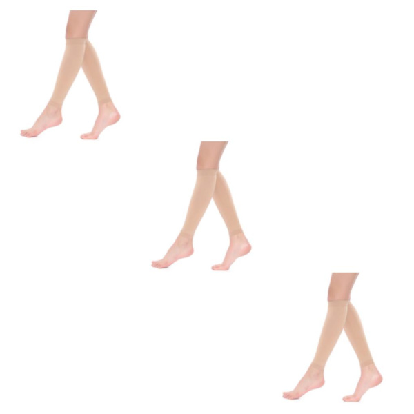 1/2/3/5 Dam S Calf Compression Strumpor Bekväma och skin color XL 3Set