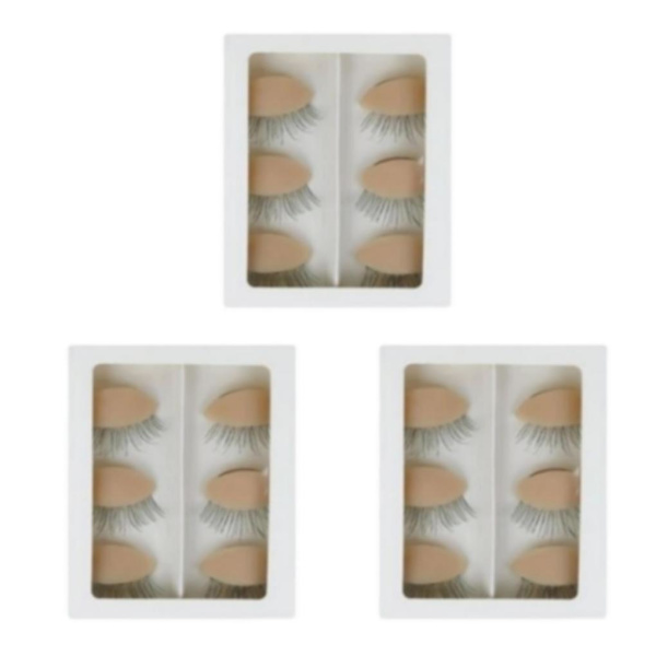 1/2/3/5 Silikon träningsdocka Huvud för träningsyrket Coffee Eyelid Box 27x14cm 3Set