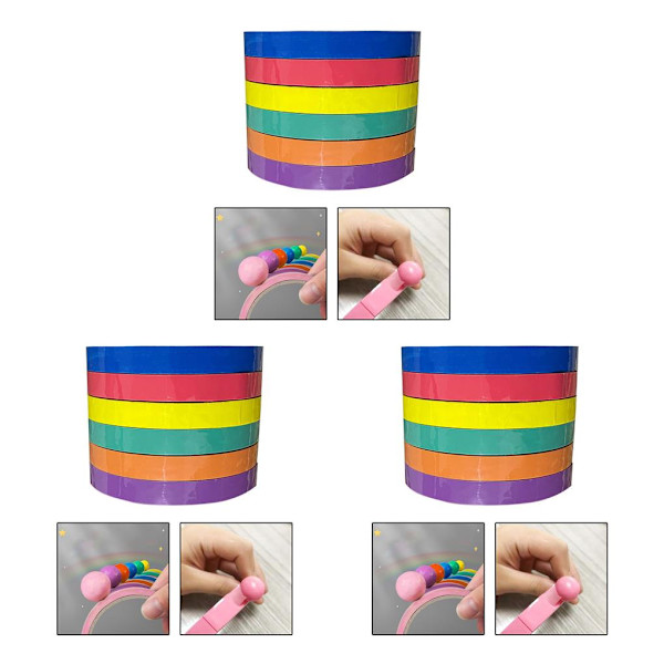 1/3 6st Sticky Ball Tape Dekompressionsleksaker Hantverksspel för Dark Color 2.4cm 3PCS