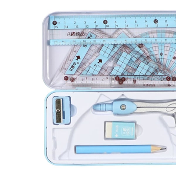 1/3 Math Geometry Kit 8st Studenttillbehör Gradskiva för 1Set