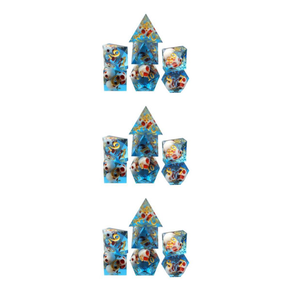 1/2/3/5 7x polyedriska tärningar D4-D20 tärning, för bordsspelsfest Blue 3Set