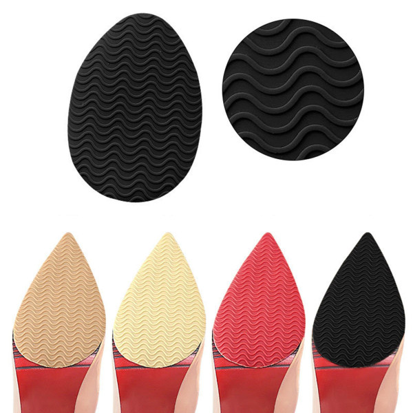 1/2/3/5 Non För Slip Shoe Pads Självhäftande gummi för hög Tip Head Apricot 5Set