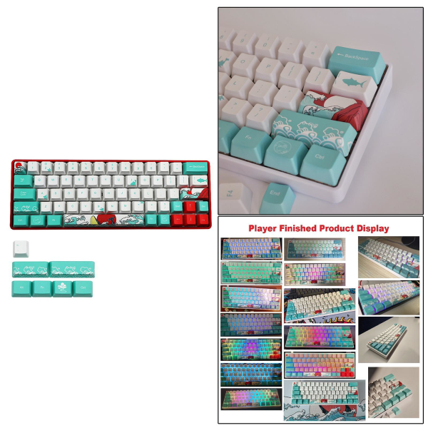 1/2 71 Nycklar Coral Sea Keycaps PBT Dye Sub Set For Cherry För MX English 1Set