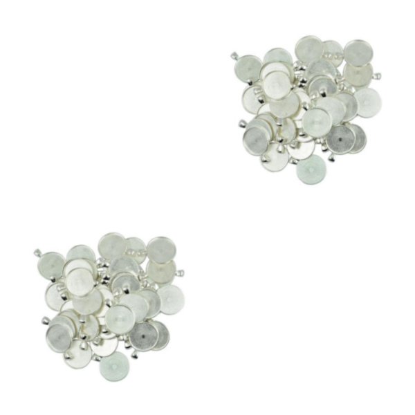 1/2/3 50 stycken tom, rund rambricka Base DIY Cabochon Silver White 29x22mm 2Set