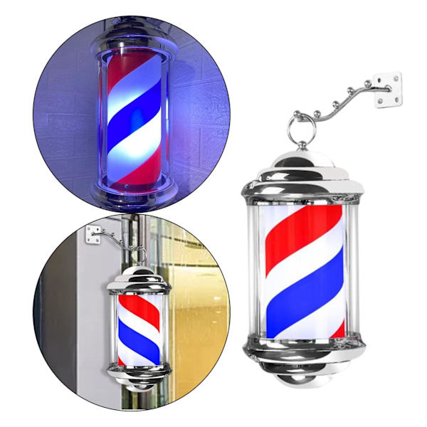 Barber Shop Pole Light Stripe Roterande Frisörsalong Shop Sign for