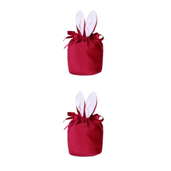 2/3/5 Söta kaninpresentpåsar till påsk Lätt att bära och RBD-TR wine red 9*13cm 2Set