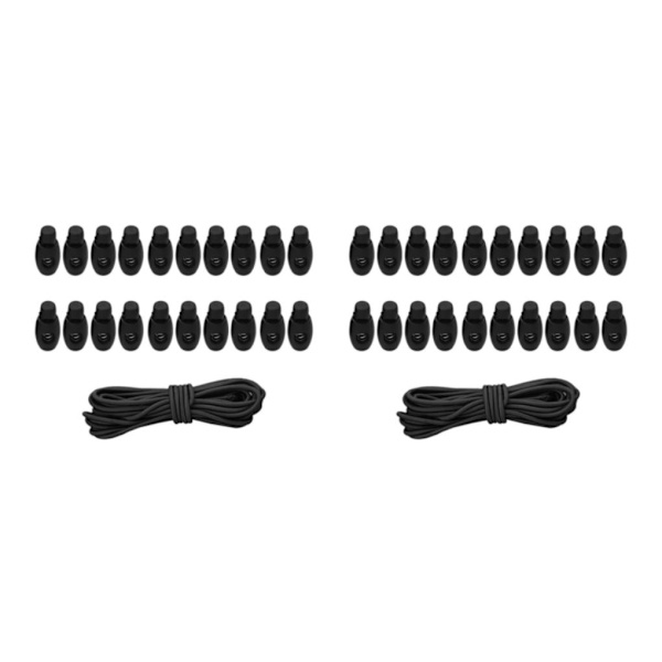 1/2/3/5 20st plastsnörelås Ändfjäderbelastad slider + För Black Style 3 2Set