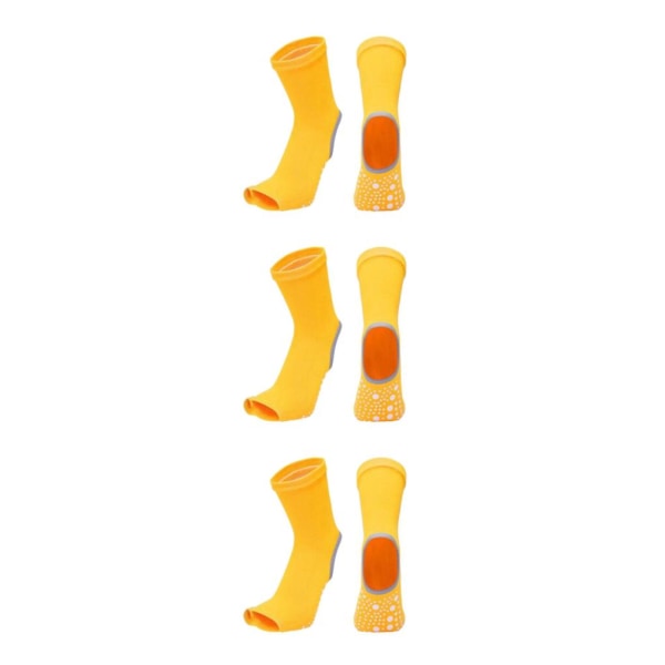 1/2/3/5 Yoga Socks Dam Tålös Non För Slip Gummi Grip Heel Yellow 24x13cm 3Set